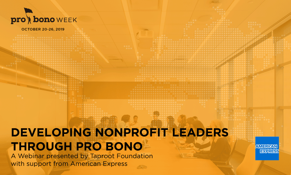 Webinar recording now available: Developing nonprofit leaders through pro bono