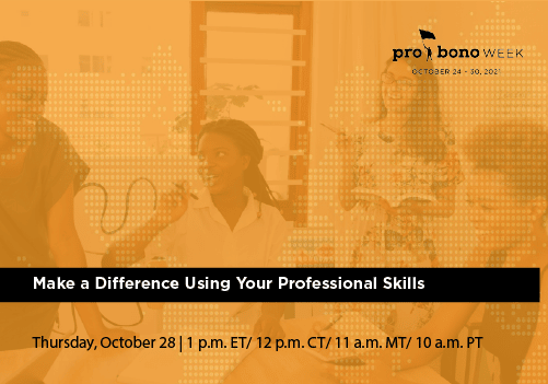 Make a difference using your professional skills