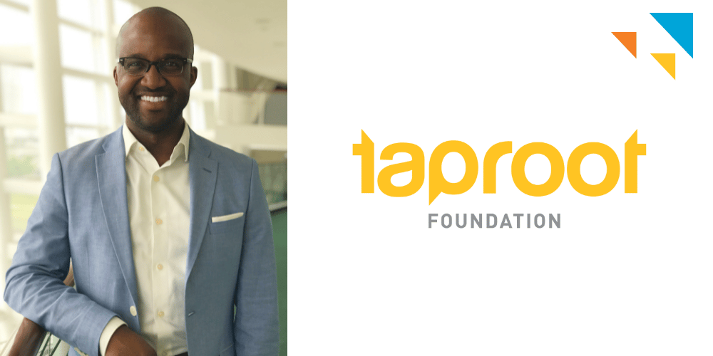 Carlton Ford headshot and Taproot Foundation Logo