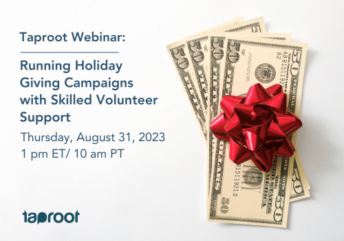 holiday bow on pile of 50 dollar bills with text overlay of webinar small pic