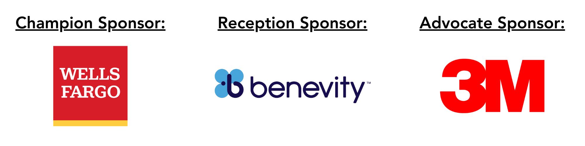 Image featuring Wells Fargo logo, Benevity logo, and 3M logo